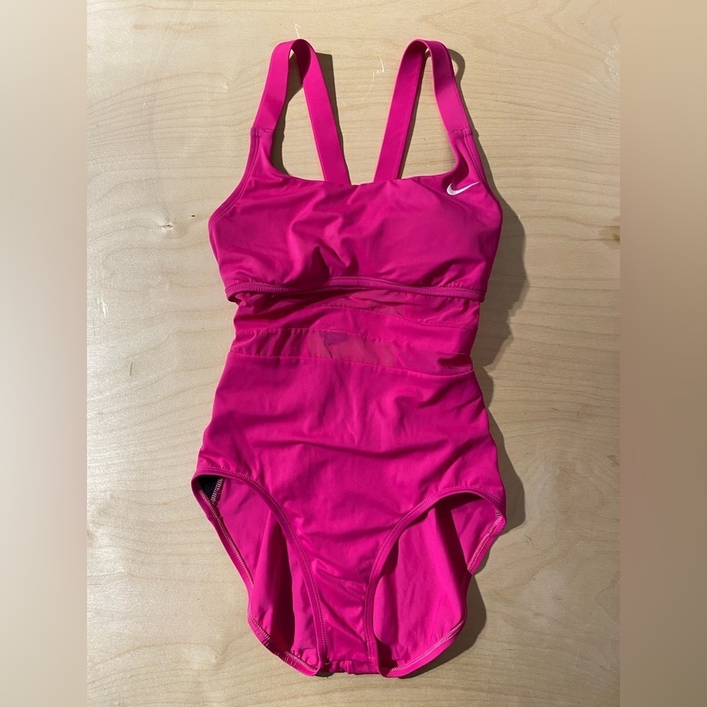 Nike Vibrant Pink Swimsuit with Logo Medium (MD)